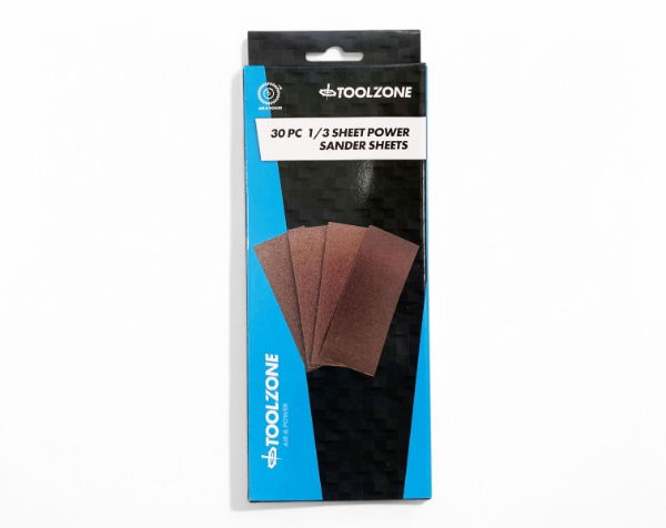 T/Z 30PC 1/3RD SHEET PADS ASSORTED GRIT