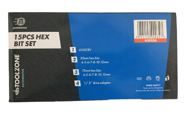 KDPHX036-15PC HEXBITSETBACK