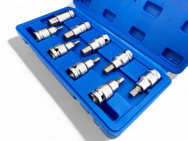 T/ZONE 9PC 1/2 HEX BIT SET 4 - 17MM"