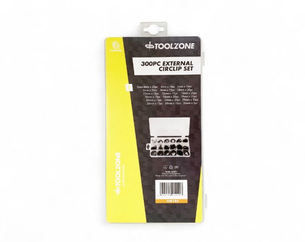 TOOLZONE 300PC EXT. CIRCLIP ASSORT. BOX