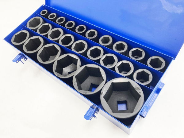 TZ 25PC 1" DEEP IMP.SOCKETS 17-75MM BLUE