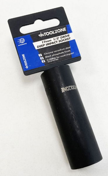 TOOLZONE 17MM 1/2" DEEP IMPACT SOCKET