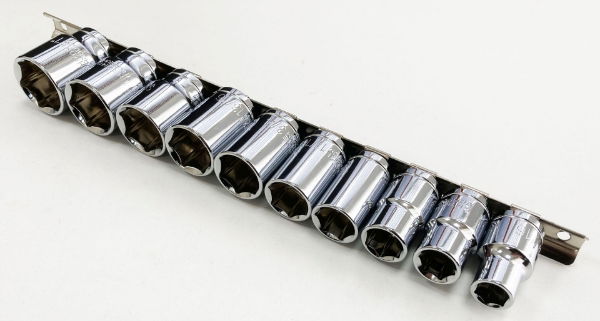 T/ZONE 10PC 1/2 AF CRV SHALLOW SOCKETS"
