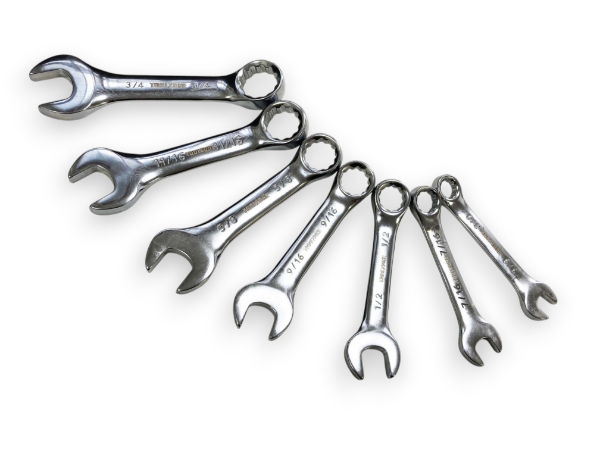 T/Z 7PC AF STUBBY COMBI SPANNERS IN RACK