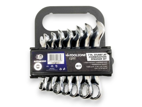 T/Z 7PC AF STUBBY COMBI SPANNERS IN RACK
