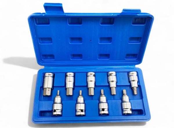 T/ZONE 9PC 1/2 HEX BIT SET 4 - 17MM"