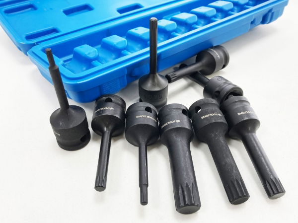 T/Z 9PC 1/2" IMPACT SPLINE BITS M4-M16