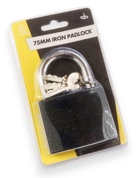 TOOLZONE 75MM IRON PADLOCK