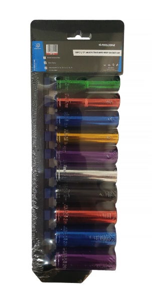KDPSS316-10PC 0.50INCH MUTLI COLOURED DEEP SOCKET SET