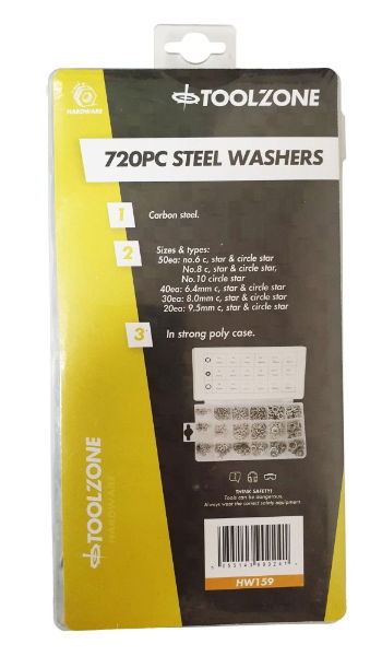 KDPHW159 - 720PC STEEL WASHERS