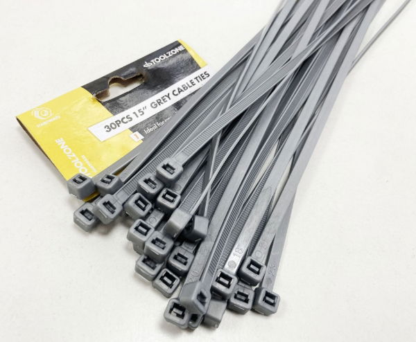 TOOLZONE 30PC 15 SILVER CABLE TIES"