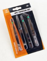 TOOLZONE 4PC TWEEZER SET