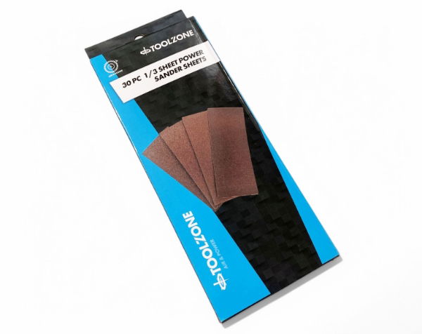 T/Z 30PC 1/3RD SHEET PADS ASSORTED GRIT
