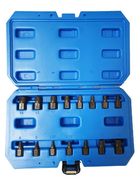 KDPSS229-15PC SPIRAL EXTRACTOR SET OPEN