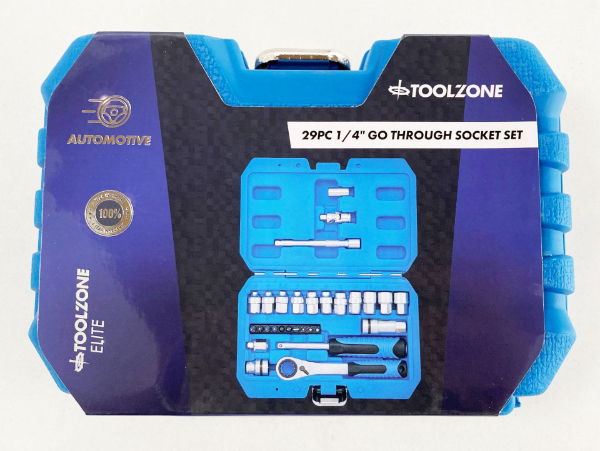 TZ 29PC 1/4" DR GO THROUGH SOCKET SET