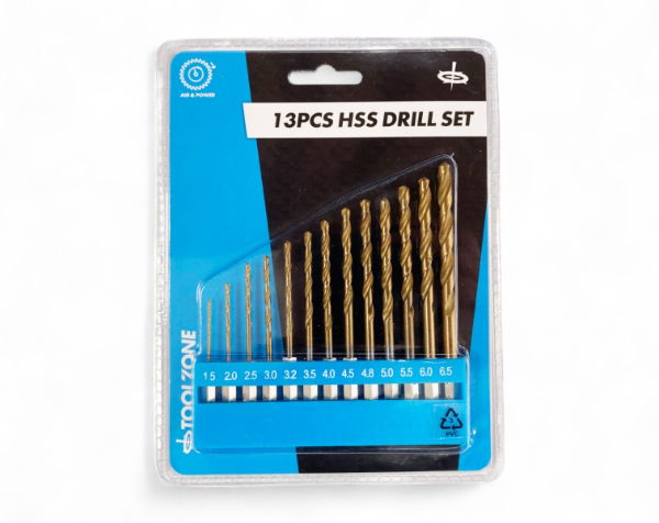 TZ 13PC HEX SHANK TITANIUM COATED DRILLS