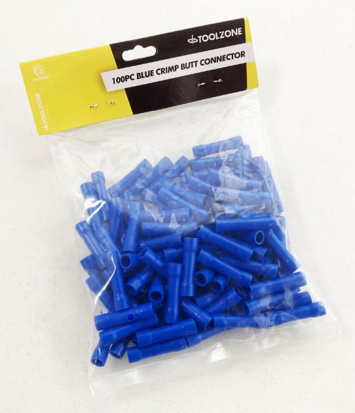 TZ 100PC INS. BLUE CRIMP BUTT CONNECTORS