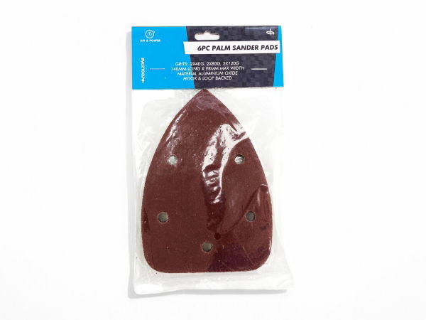 TOOLZONE 6PC PALM SANDER PADS