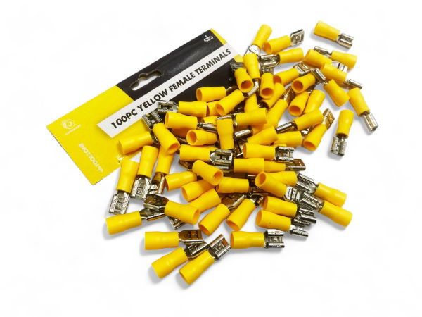 TOOLZONE 100PC YELLOW FEMALE TERMINALS