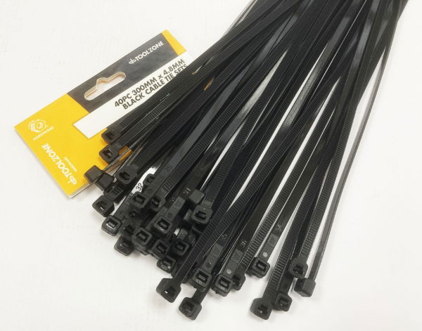 TOOLZONE 40PC 12 BLACK CABLE TIES"