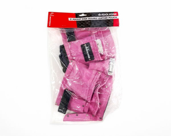 TOOLZONE PINK DOUBLE TOOL POUCH