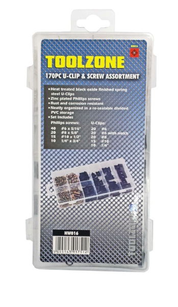 KDPHW016 170PC U-CLIP AND SCREW ASSORTMENT-1