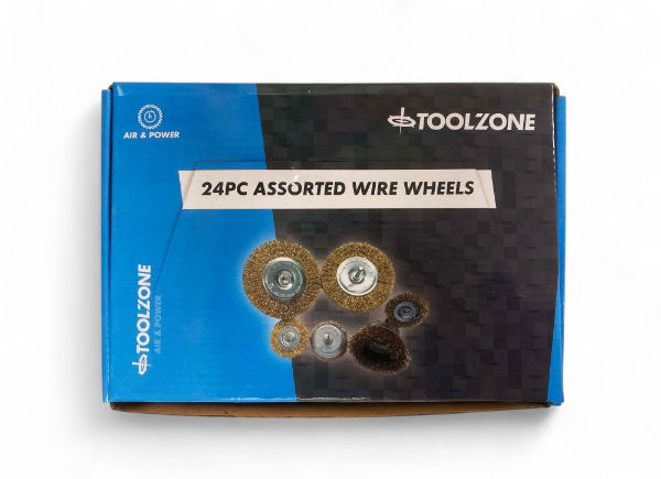 T/ZONE 24PC ASSORTED WIRE WHEELS