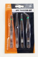 TOOLZONE 4PC TWEEZER SET