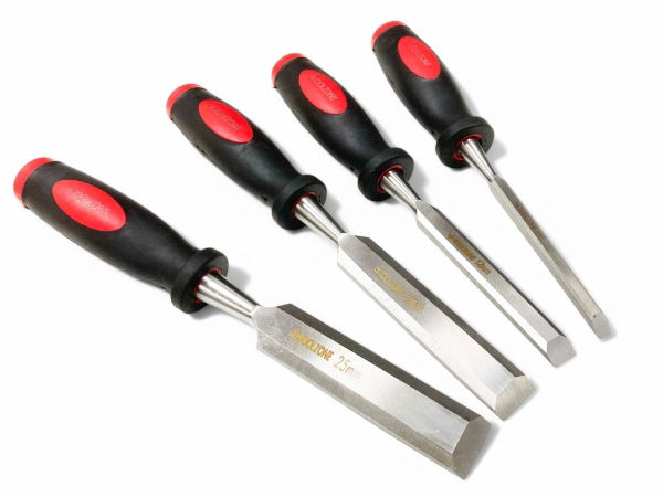 T/ZONE 4PC QUALITY CHISELS RED/BLACK HDL