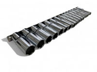 T/Z 15PC 3/8 DEEP CRV SOCKETS ON RAIL"
