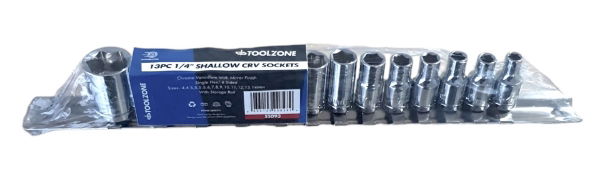 TOOLZONE 13PC 1/4 SHALLOW CRV SOCKETS"